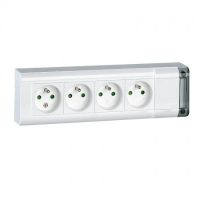 Logo Bloc multiprise fixable - 4x2p+t - sans cordon - inter bipol voyant 050613