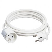 Logo Rallonge domestique - 2p+t - 16 a - syst�me accrochage et suspension - 5m -blanc 051604
