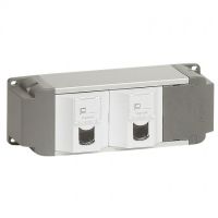 Logo Bloc nourrice - 2 x rj 45 travers�e cuivre - cat. 6 ftp - 2 modules- � connecter 053488