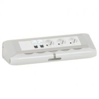 Logo Bloc bureau 3x2p+t + 2xrj 45 cat.6 ftp 1 mod- 2 obtur 1 mod - � c�bler- gris 053515