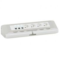 Logo Bloc bureau 4x2p+t + 3xrj 45 cat.6 ftp 1 mod- � c�bler- gris 053516