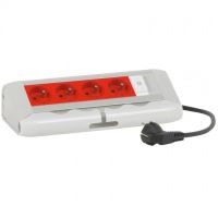 Logo Bloc bureau - 4x2p+t � d�trompage + 1 inter lumineux - avec cordon 053527