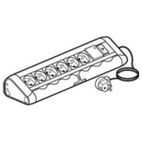 Logo Bloc bureau - 6x2p+t + 1 inter lumineux + parasurtenseur r�f.775 40- avec cordon 053540