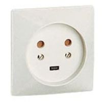 Logo Socle � encastrer 20 a - 2p+t - plaque 80x80 - � vis 055422