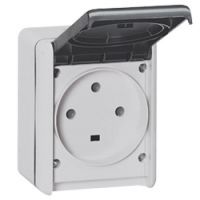 Logo Prise saillie �tanche plexo 32 a - 3p+t - ip44-ik08 - � volet - 96x119 - gris 055875