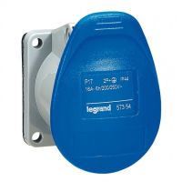 Logo Socle de tableau encombr r�duit p17 - ip44 - 16 a - 200/250 v~ - 2p+t - plast 057354