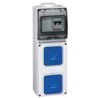 Logo Coffret 2 prises p17 - ip44 - avec disj - 2x2p+t nfc 16 a 058931