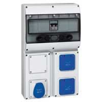 Logo Coffret 3 prises p17 - ip44 - avec disj - 1x2p+t + 2x2p+t nfc 16 a + obtur 058934