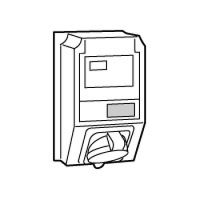 Logo Coffret monoprise hypra - ip44 - 16 a - 380/415 v~ - 3p+n+t - avec disjoncteur 059218