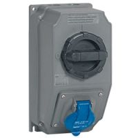 Logo Coffret monoprise hypra - ip44 - 32 a - 200/250 v~ - 2p+t - avec inter 059243