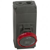 Logo Socle prise saillie simple hypra -ip66/67-55 - 63a - 380/415 v~ - 3p+t 059437