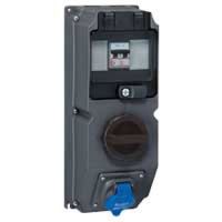 Logo Coffret monoprise hypra - ip44 - 32 a - 200/250 v~ - 2p+t - avec inter + disj 059615