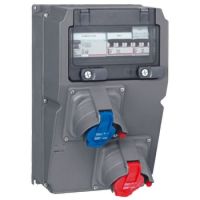 Logo Coffret multiprises hypra - ip44 - 2 prises - disj + inter dif 059864