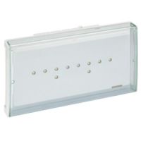 Logo Baes+baeh d'�vacuation eco1 � leds 45lm-1h plastique ip43-ik07 sati autodiag 062560