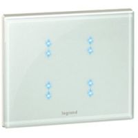 Logo Commande tactile c�liane myhome bus - version 4 fonctions - verre kaolin 067243