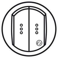 Logo Enjoliveur antimicrobien c�liane - double vv / poussoir � voyant - blanc 067743