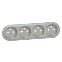 Logo Enjoliveur c�liane - prise 4 x 2p+t standard pr�cabl�e compacte - titane 068425