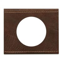 Logo Plaque c�liane - mati�res - 1 poste - cuir brun textur� 069401