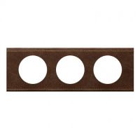 Logo Plaque c�liane - mati�res - 3 postes - cuir brun textur� 069403