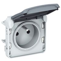 Logo Prise 2p+t �clips de protection prog plexo composable gris - 16 a - 250 v 069551