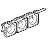 Logo Prises 3x2p+t horizontal pr�c�bl�es prog plexo composable blanc - 16 a - 250 v 069644