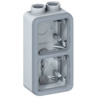 Logo Bo�tier presse-�toupe prog plexo composable gris - 2 postes verticaux - pg 16 069664