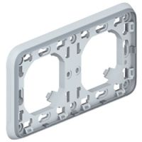 Logo Support plaque - pour encastr� prog plexo composable gris - 2 postes horiz 069683