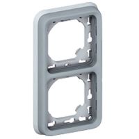 Logo Support plaque - pour encastr� prog plexo composable gris - 2 postes vert 069685