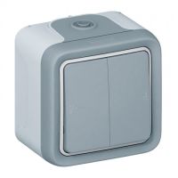 Logo Double va-et-vient prog plexo complet saillie gris - 10 ax 069715