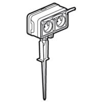 Logo Piquet de jardin prog plexo complet saillie gris - 2x2p+t pr�c�bl�es 069749