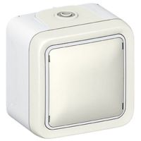 Logo Sortie de c�bles prog plexo complet saillie blanc - avec serre c�ble 069779