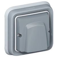 Logo Sortie de c�bles prog plexo complet encastr� gris - avec serre c�ble 069848