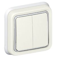 Logo Double va-et-vient prog plexo complet encastr� blanc - 10 ax 069855