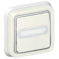 Logo Poussoir no + nf lumineux prog plexo complet encastr� blanc - 10 a 069864