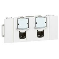 Logo Prise double rj 45 prog mosaic - goulotte clippage direct - cat.6 ftp 3 mod lcs 076546