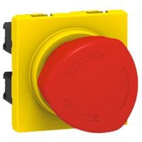 Logo Poussoir coup de poing arr�t d'urgence prog mosaic - 1/4 de tour - 3 a - 2 mod 076602