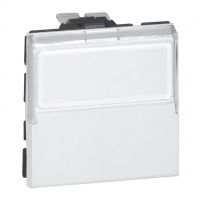 Logo Poussoir inverseur prog mosaic-2 mod-porte-�tiquette-6 a-blanc antimicrobien 077043