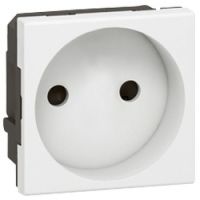 Logo Prise prog mosaic - 2p droite - 2 mod - blanc 077110