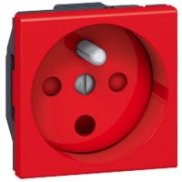 Logo Prise prog mosaic - 2p+t droite � d�trompage - � vis - 2 mod - rouge 077114