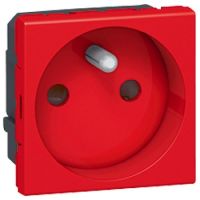 Logo Prise prog mosaic - 2p+t enjo rouge antimicrobien sans d�trompage - 2 mod 077118