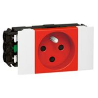 Logo Prise pour goulotte clippage direct prog mosaic - 2p+t dtromp - 2 mod - rouge 077121