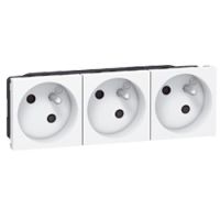 Logo Prise multi supports prog mosaic - 3x2p+t � 45� - bornes auto - 6 mod - blanc 077143