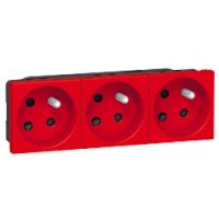 Logo Prise multi supports prog mosaic - 3x2p+t � d�trompage � 45� - 6 mod - rouge 077153