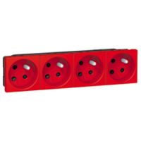 Logo Prise multi supports prog mosaic - 4x2p+t � 45� - 8 mod - enjo rouge 077174