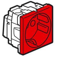 Logo Prise prog mosaic - std germanique - 2p+t d�tromp - bornes � vis - 2 mod - rouge 077214