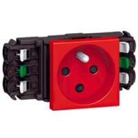 Logo Prise prog mosaic pour goulottes dlp- 2p+t d�trompage- auto- 2 modules- rouge 077321