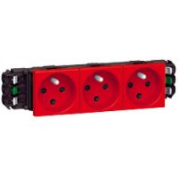 Logo Prise prog mosaic pour goulottes dlp- 3x2p+t d�trompage- auto- 6 modules- rouge 077323