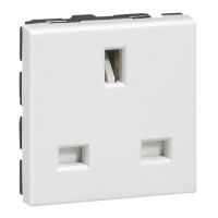 Logo Prise prog mosaic - std britannique - 2p+t - 13 a - 2 mod - blanc 077505