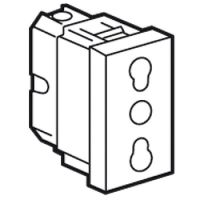 Logo Prise prog mosaic - std italien - 2p+t - 10/16 a - 1 mod - blanc 077511