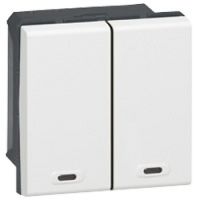 Logo Poussoir bus/scs gestion d'�clairage prog mosaic - on/off - 2 directions - blanc 078472